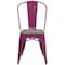 Flash Furniture Purple Metal Stackable Chair with Wood Seat, PK4 4-ET-3534-PUR-WD-GG - alternate 6